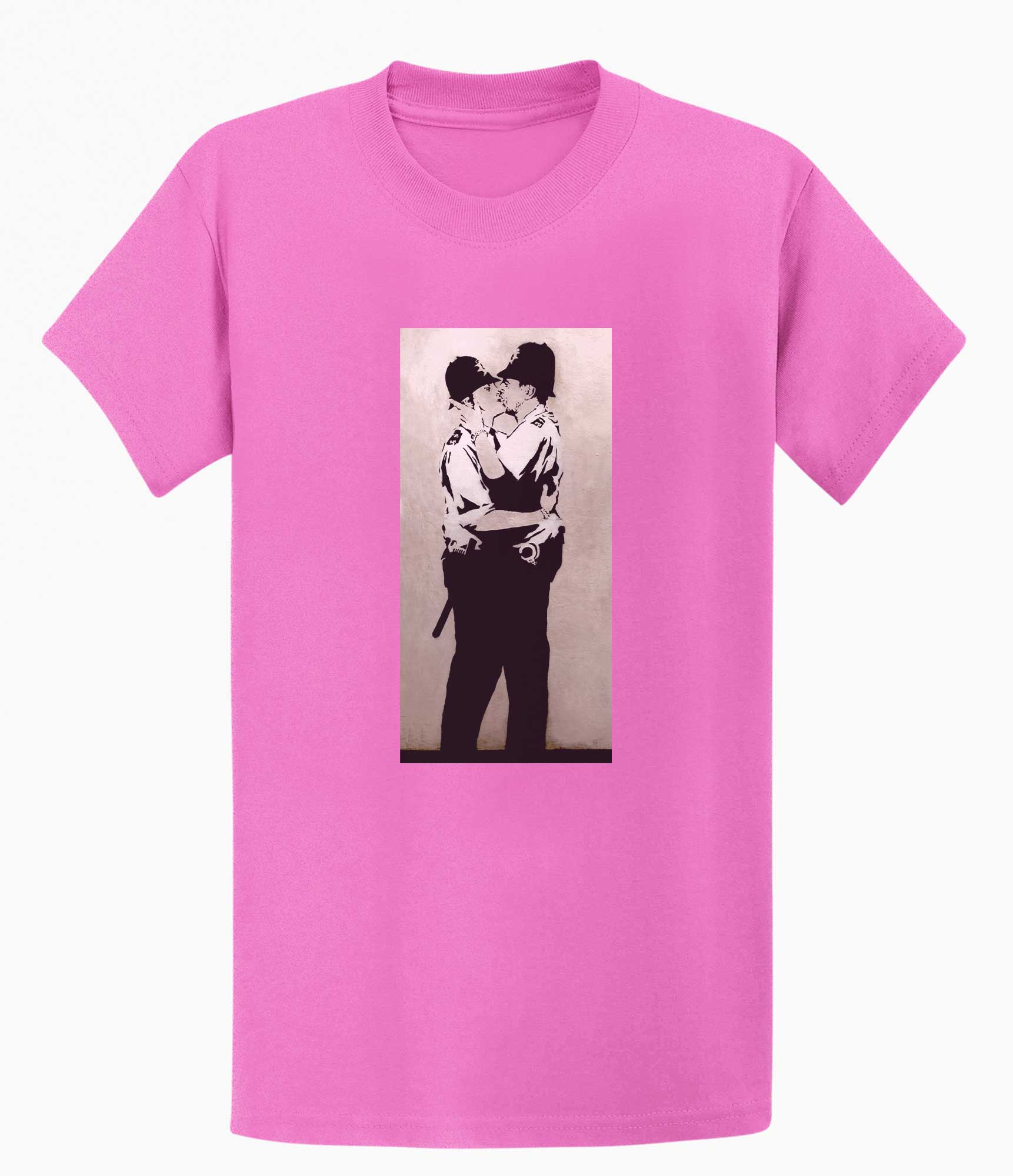 Image of Banksy T-shirt - Kissing Coppers Banksy-Apparel