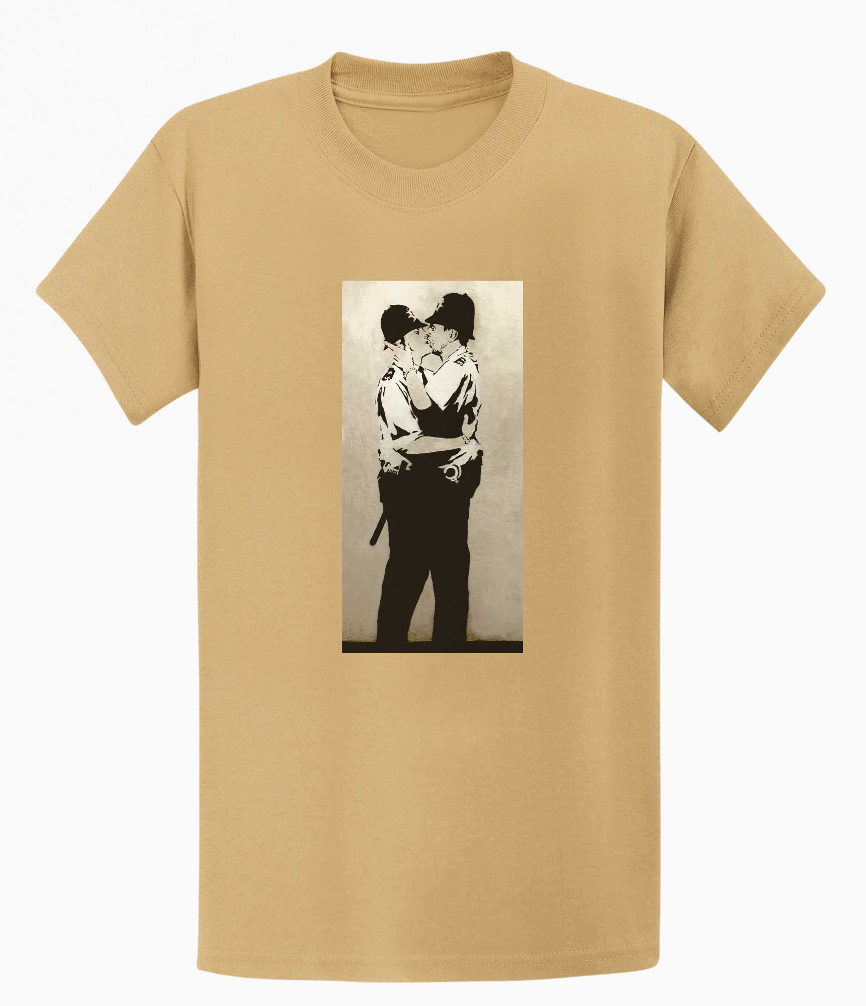 Image of Banksy T-shirt - Kissing Coppers Banksy-Apparel