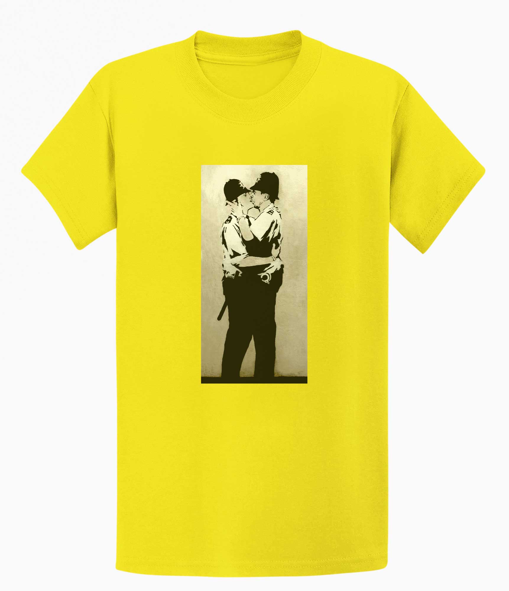 Image of Banksy T-shirt - Kissing Coppers Banksy-Apparel