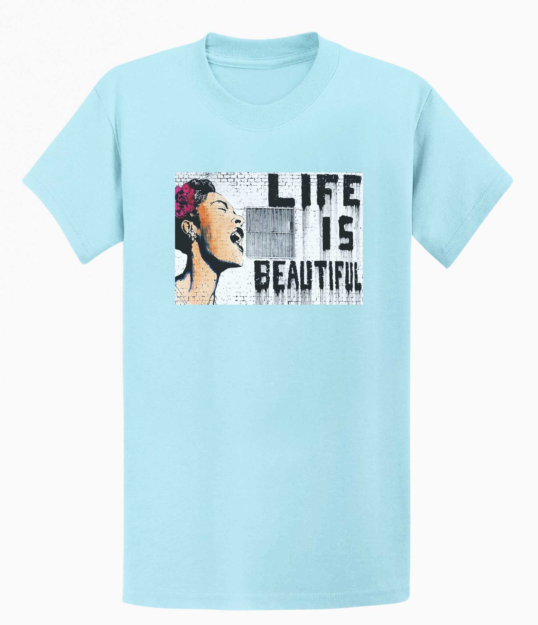 Image of Banksy Men's T-shirt - Life is Beautiful Banksy-Apparel