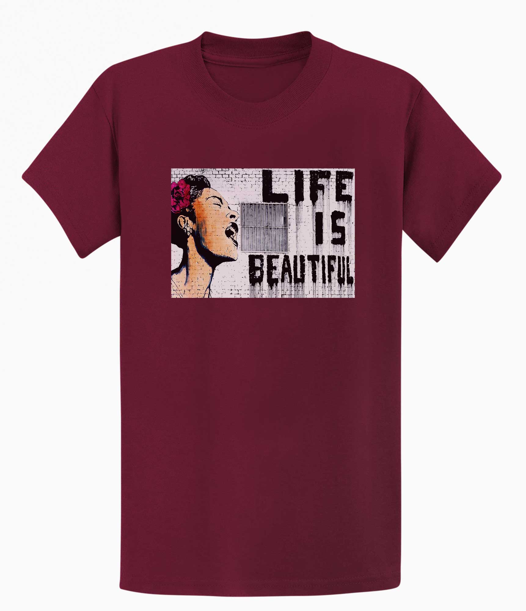Image of Banksy Men's T-shirt - Life is Beautiful Banksy-Apparel