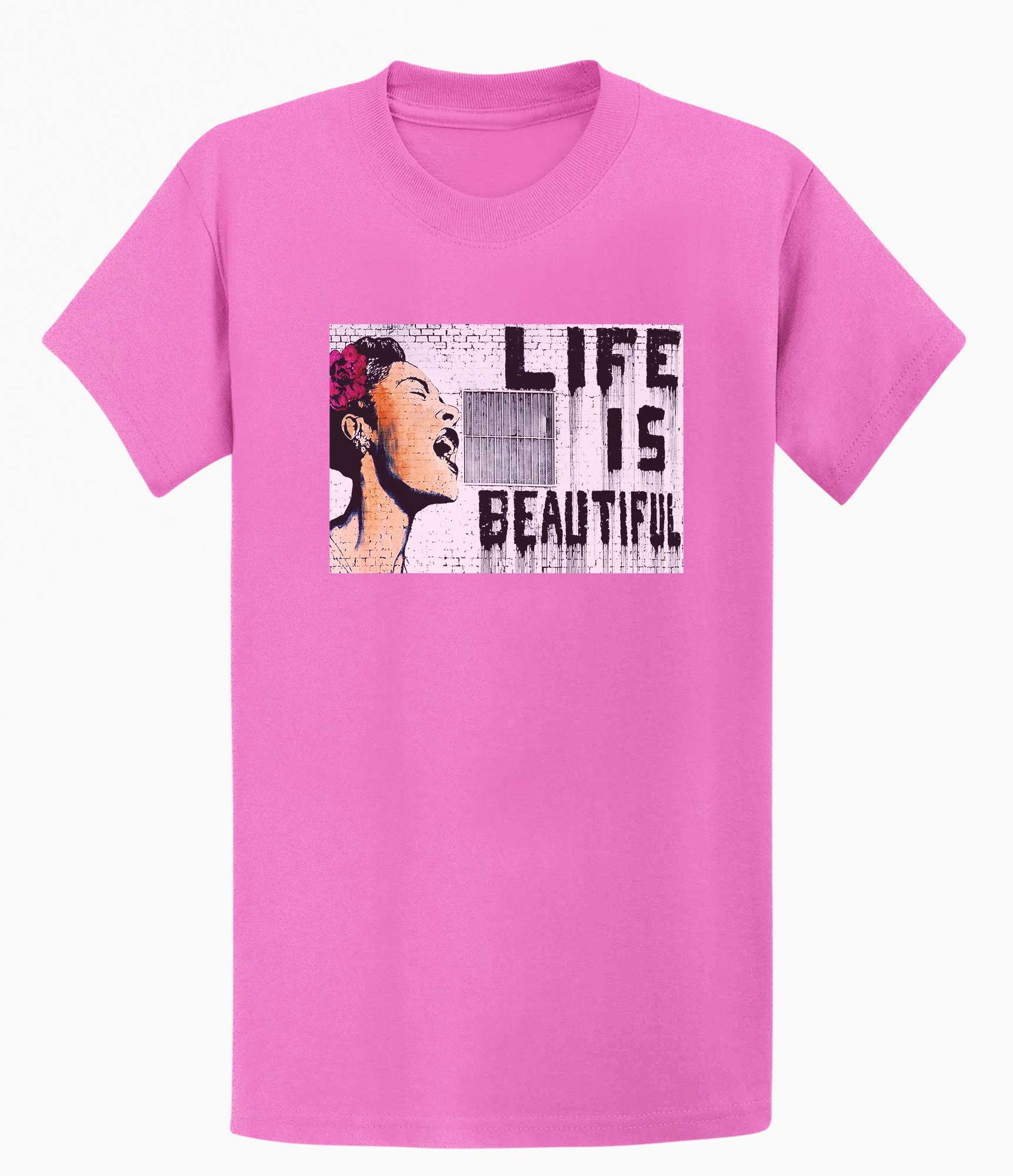 Image of Banksy Men's T-shirt - Life is Beautiful Banksy-Apparel