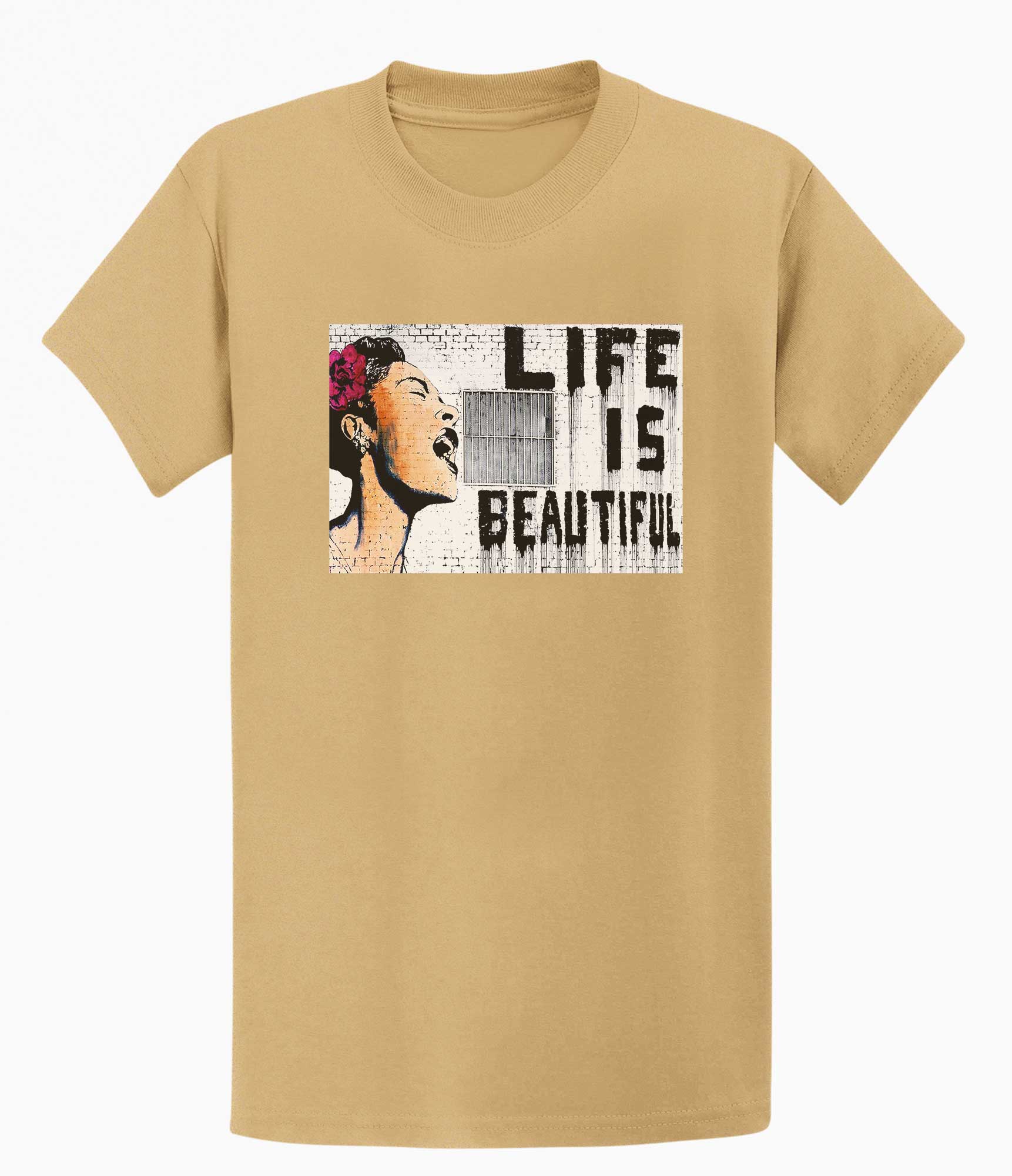Image of Banksy Men's T-shirt - Life is Beautiful Banksy-Apparel