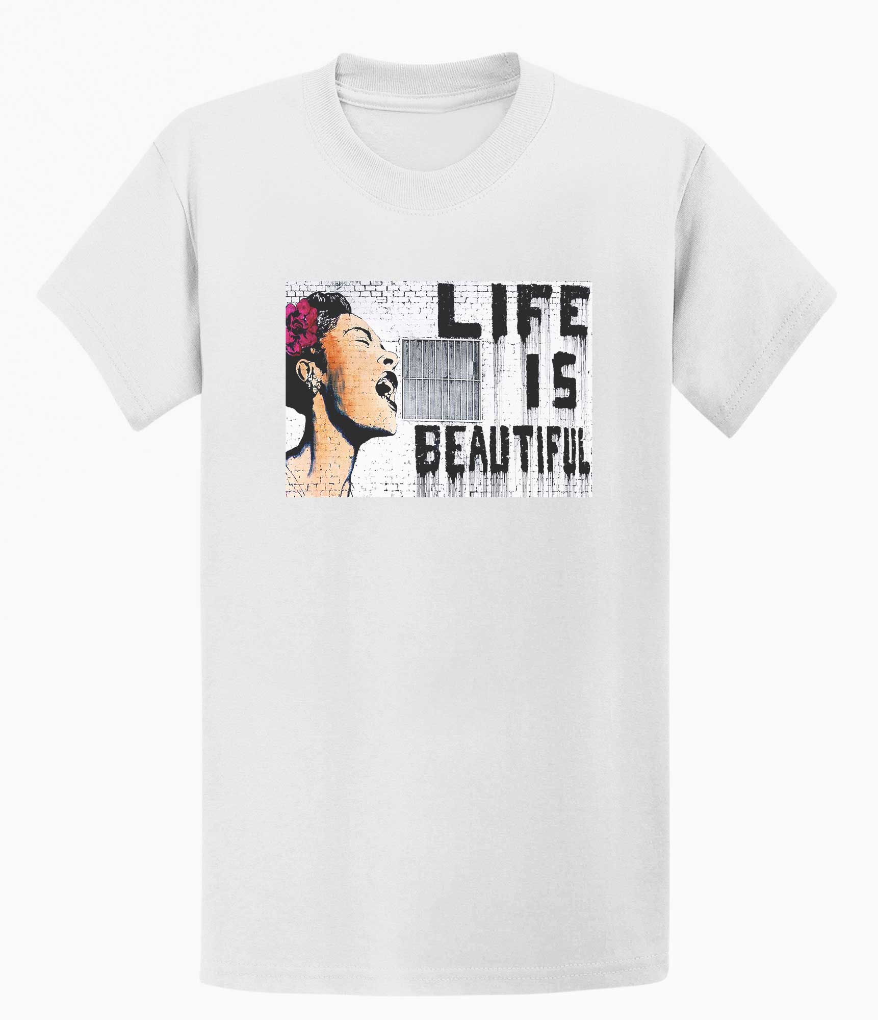 Image of Banksy Men's T-shirt - Life is Beautiful Banksy-Apparel