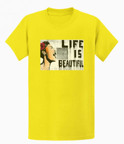 Image of Banksy Men's T-shirt - Life is Beautiful