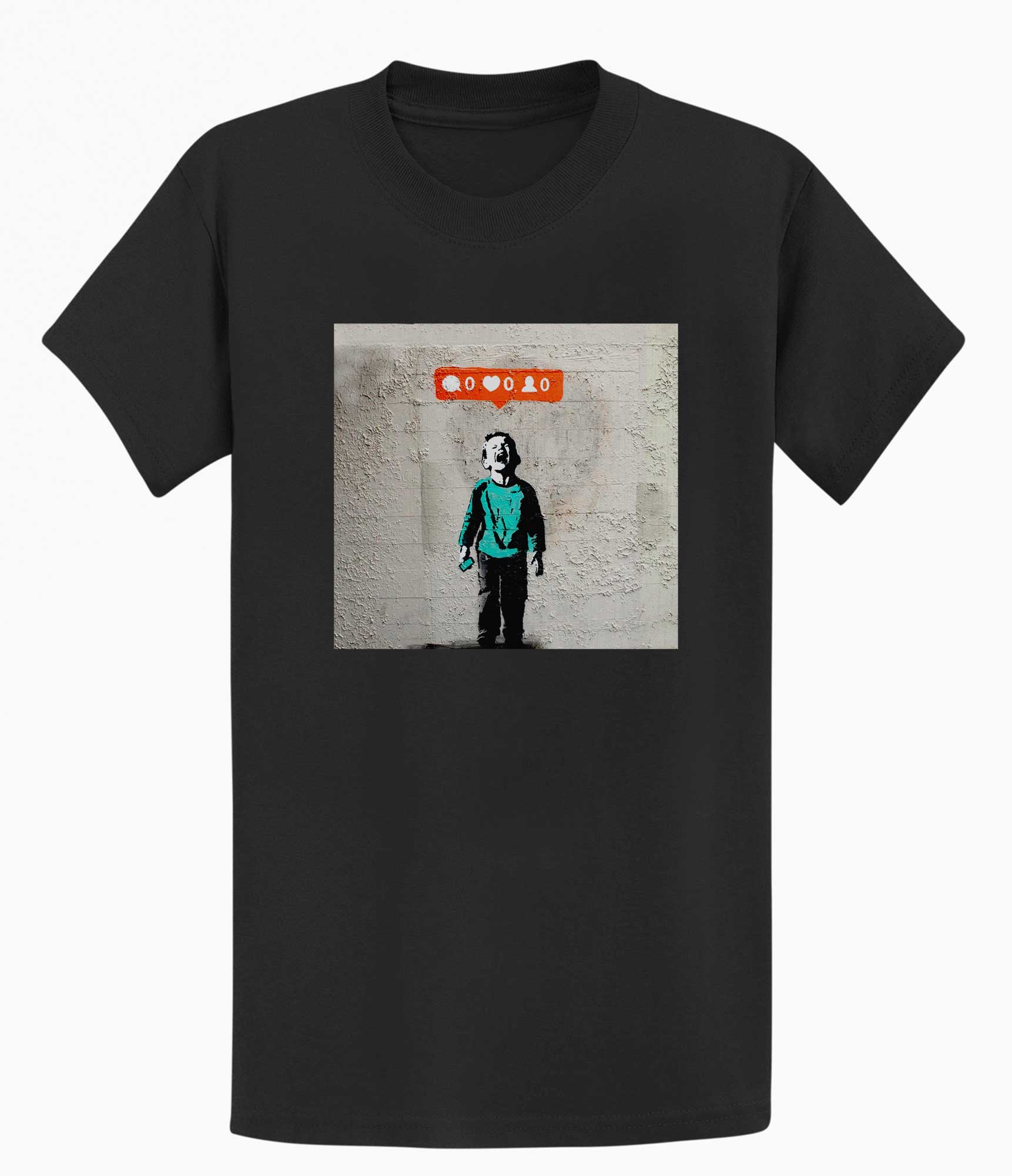 Image of Banksy Mens T-shirt - Social Media Boy Banksy-Apparel