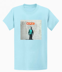 Image of Banksy Mens T-shirt - Social Media Boy