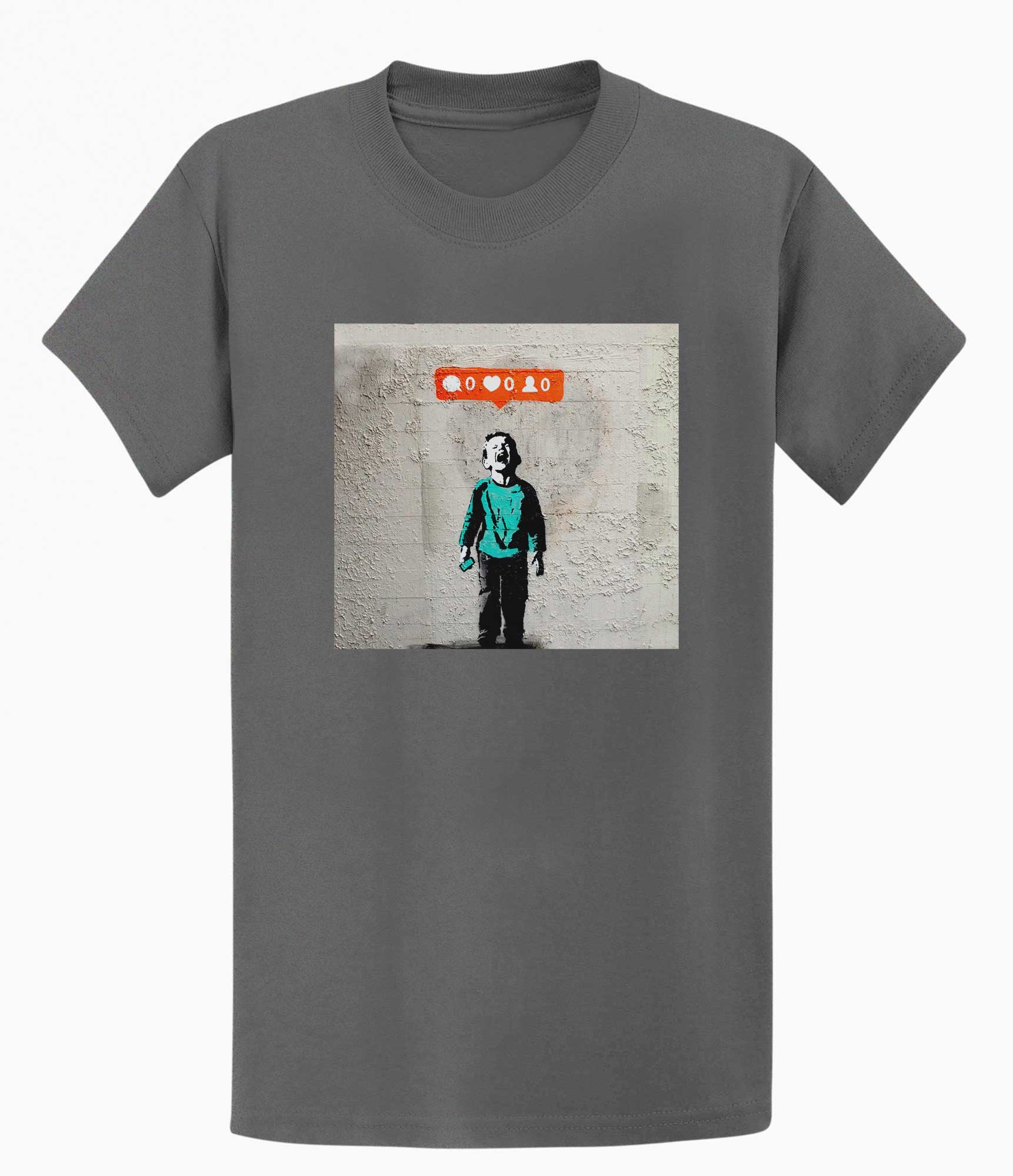 Image of Banksy Mens T-shirt - Social Media Boy Banksy-Apparel