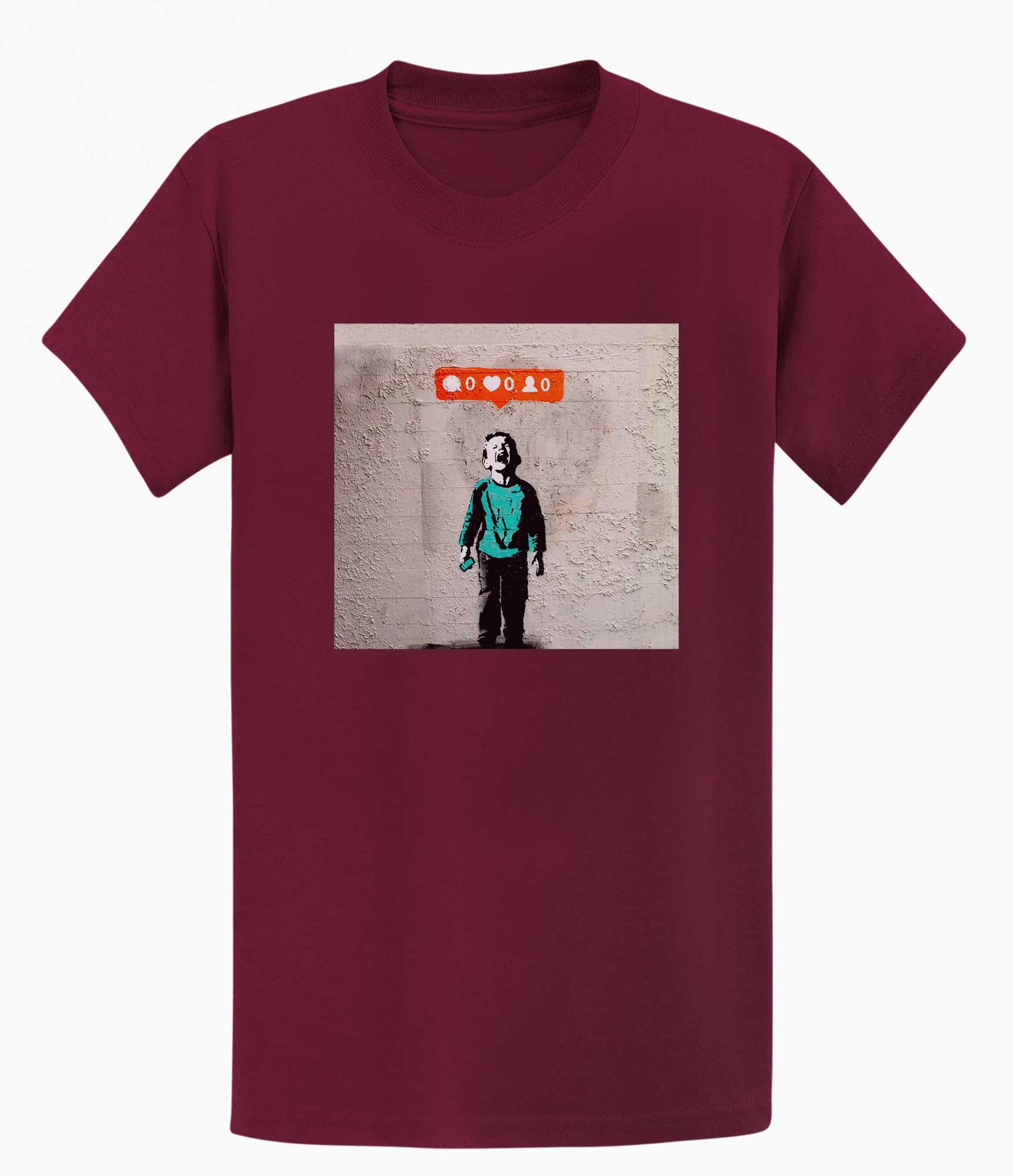 Image of Banksy Mens T-shirt - Social Media Boy Banksy-Apparel