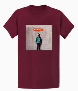 Image of Banksy Mens T-shirt - Social Media Boy
