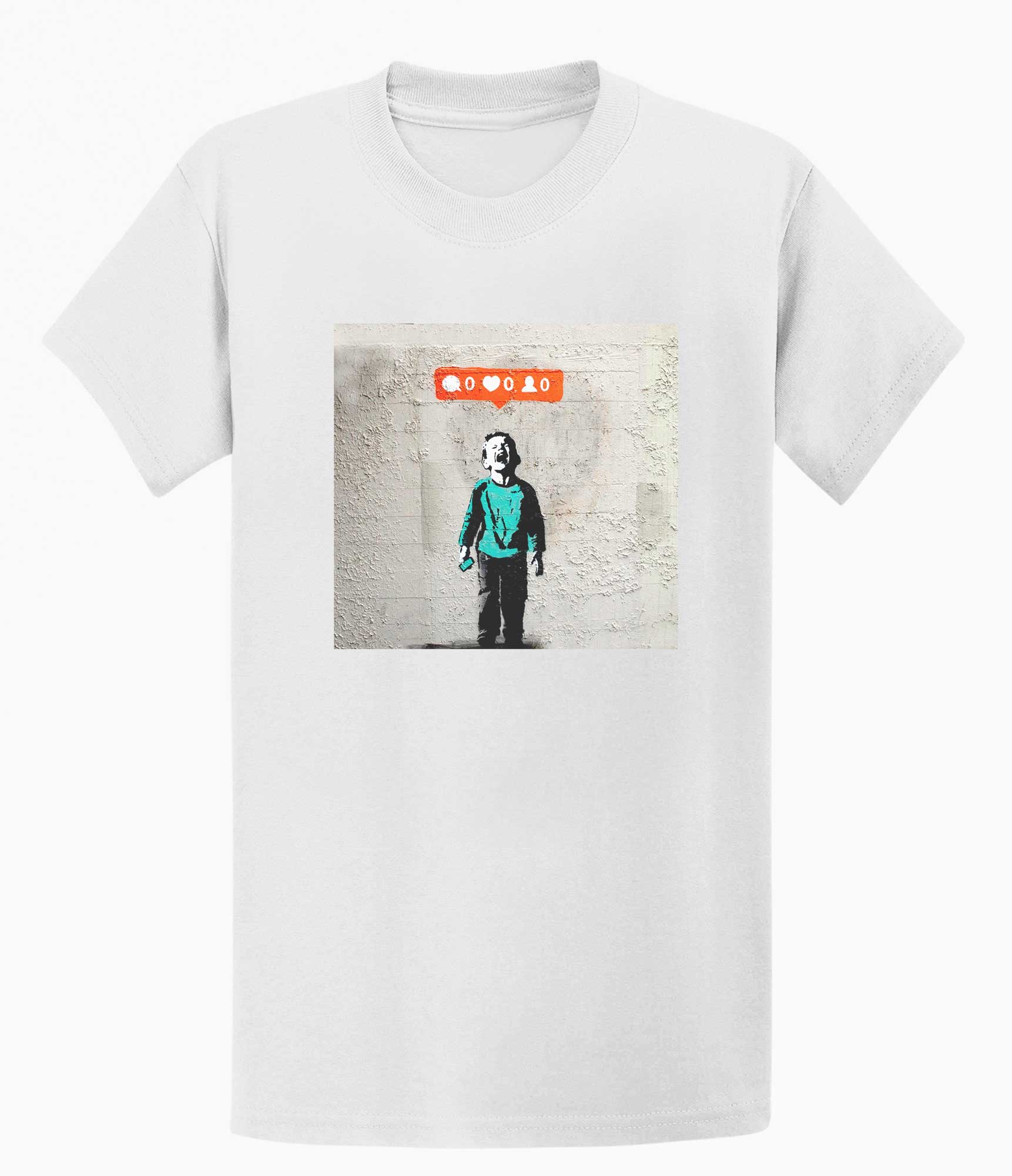 Image of Banksy Mens T-shirt - Social Media Boy Banksy-Apparel