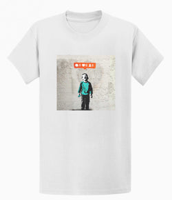 Image of Banksy Mens T-shirt - Social Media Boy