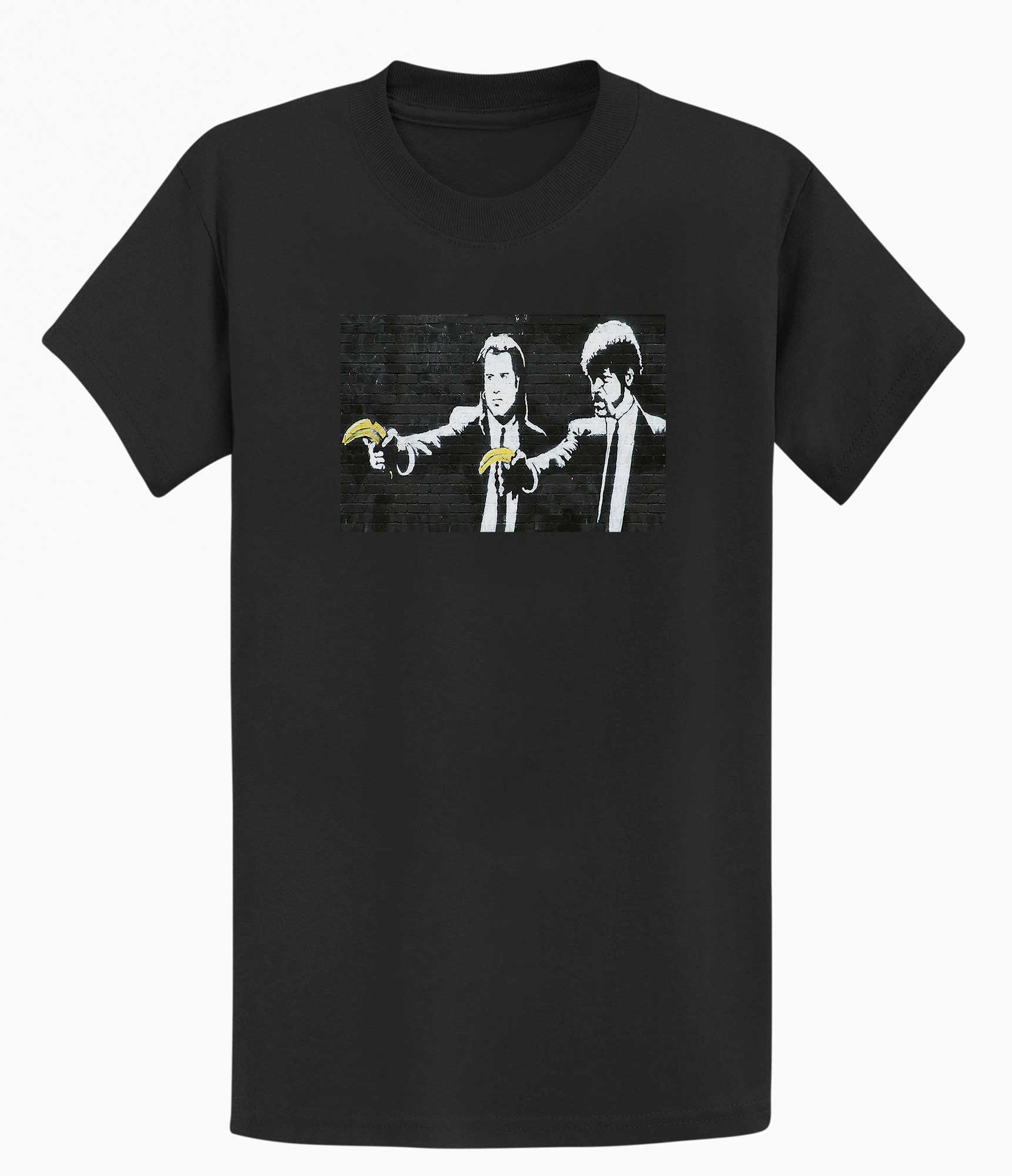 Image of Banksy Mens T-shirt - Pulp Fiction Banana Gun Banksy-Apparel