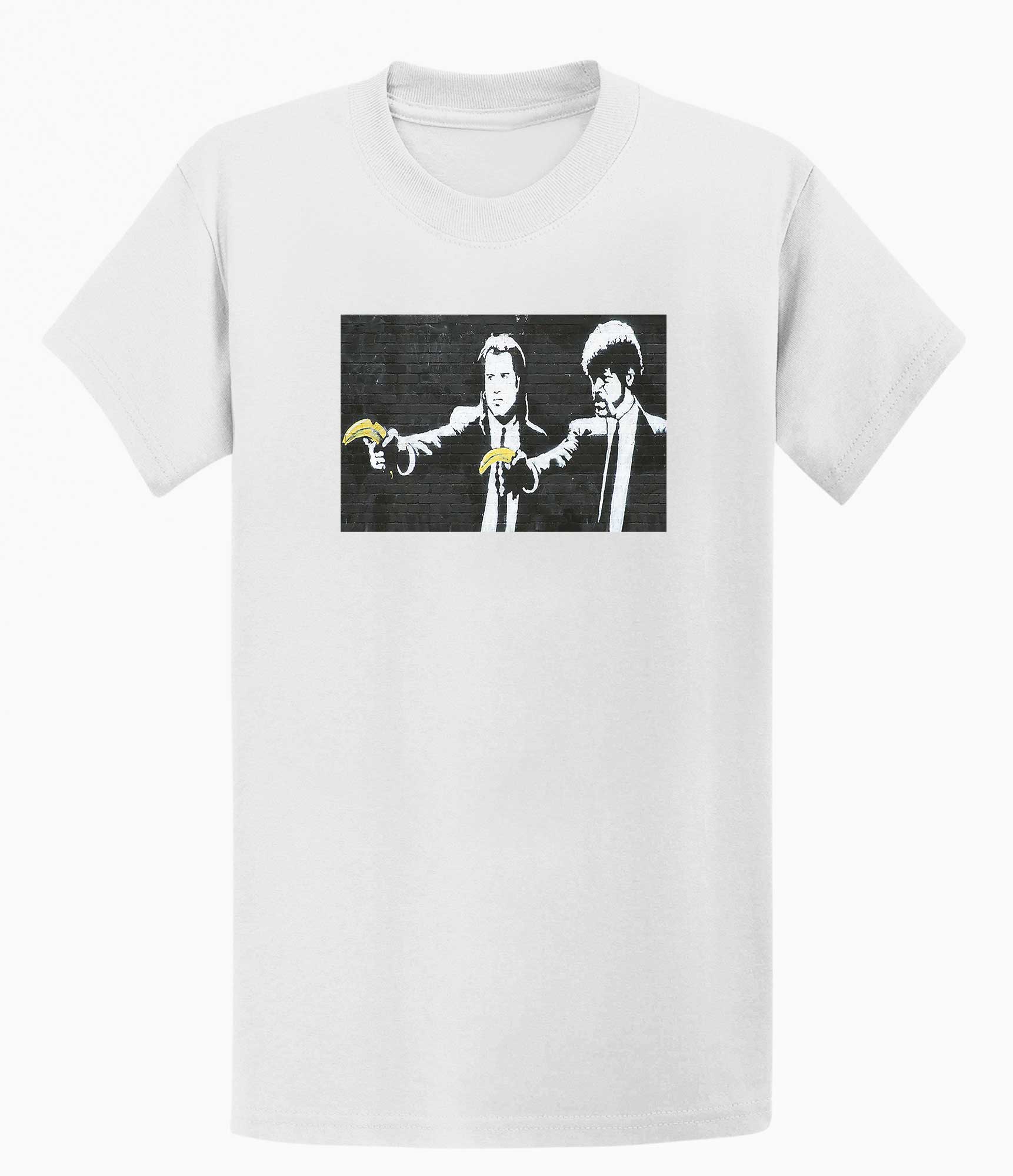 Image of Banksy Mens T-shirt - Pulp Fiction Banana Gun Banksy-Apparel