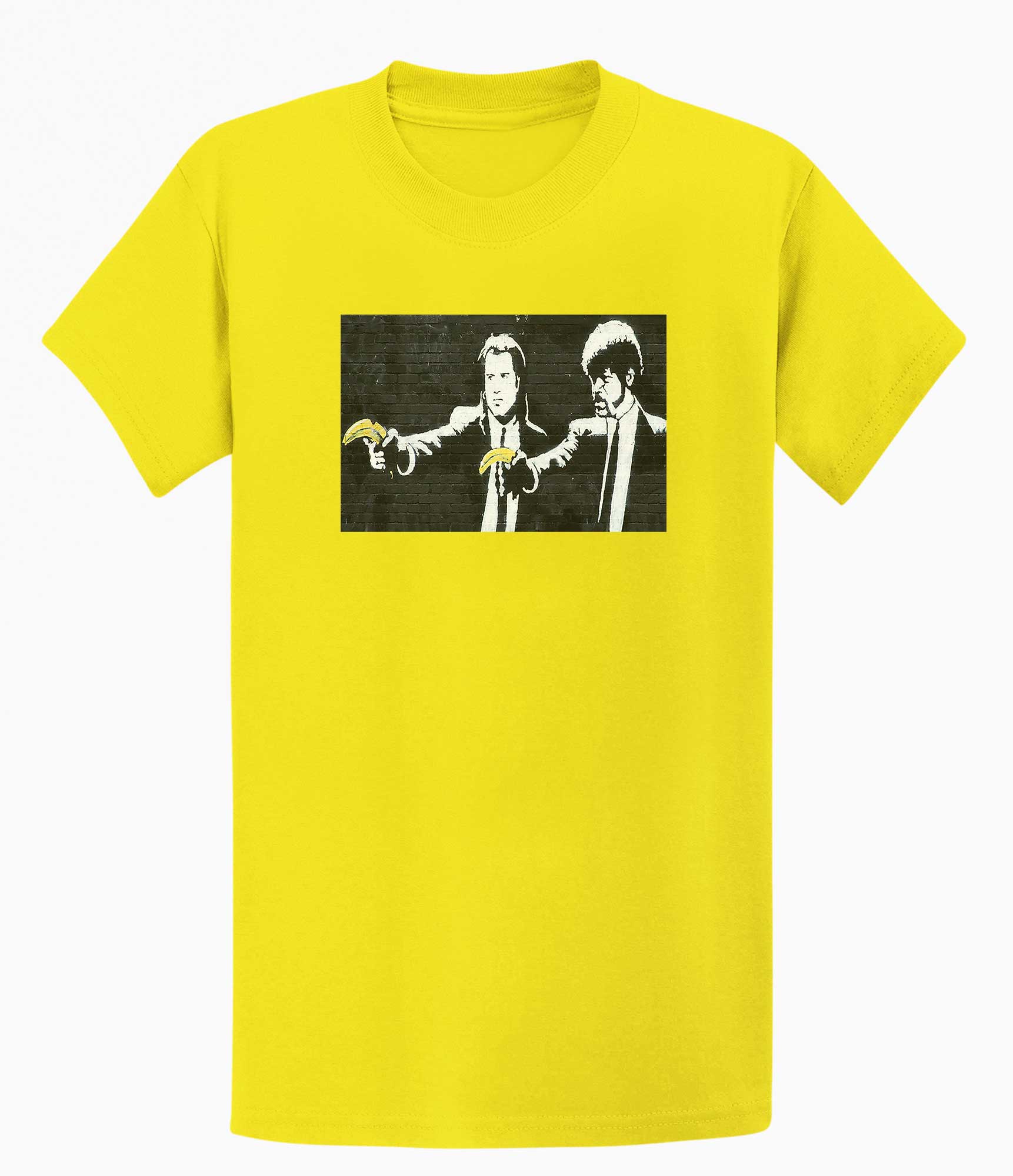 Image of Banksy Mens T-shirt - Pulp Fiction Banana Gun Banksy-Apparel