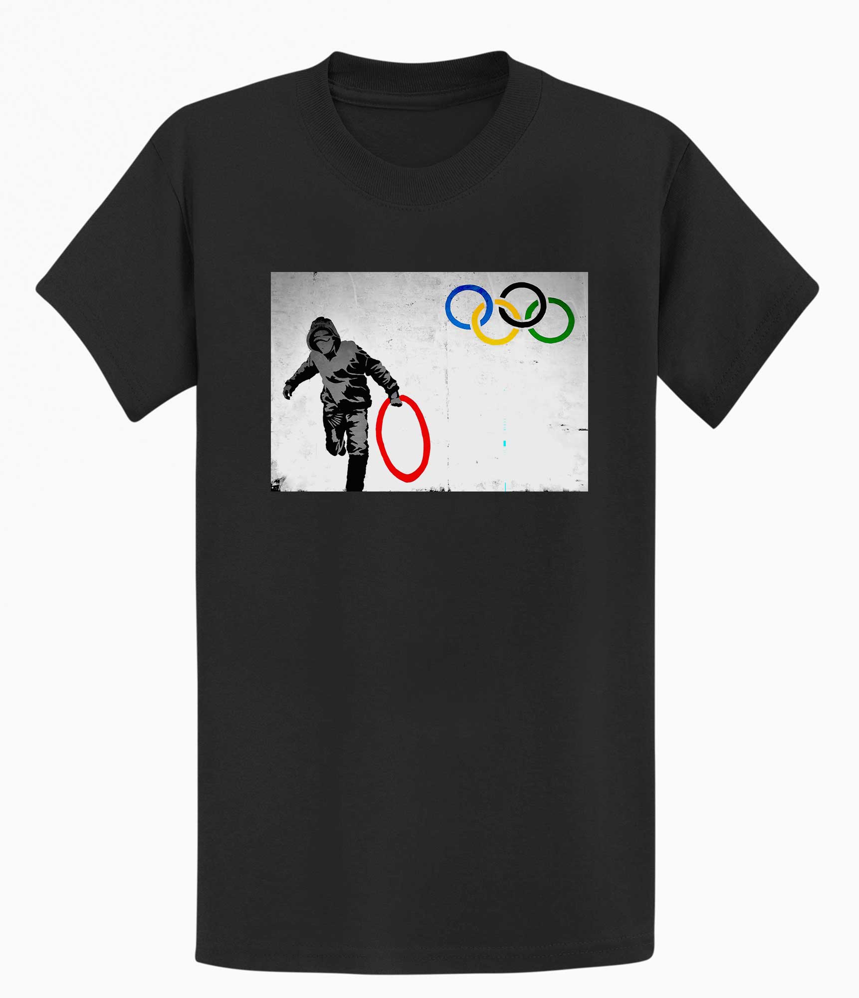 Image of Banksy Unisex T-shirt  - Olympic Theft Banksy-Apparel