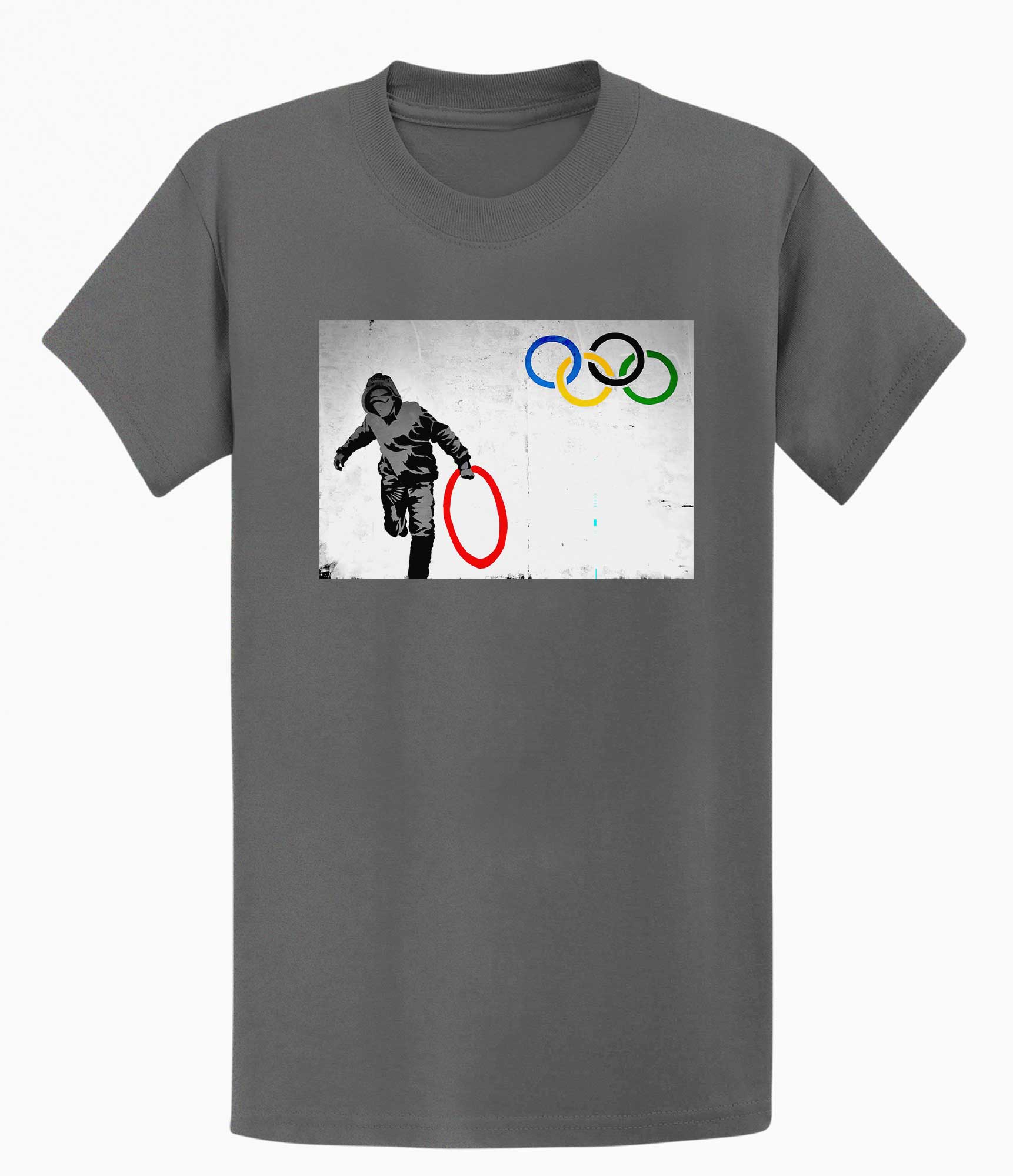 Image of Banksy Unisex T-shirt  - Olympic Theft Banksy-Apparel