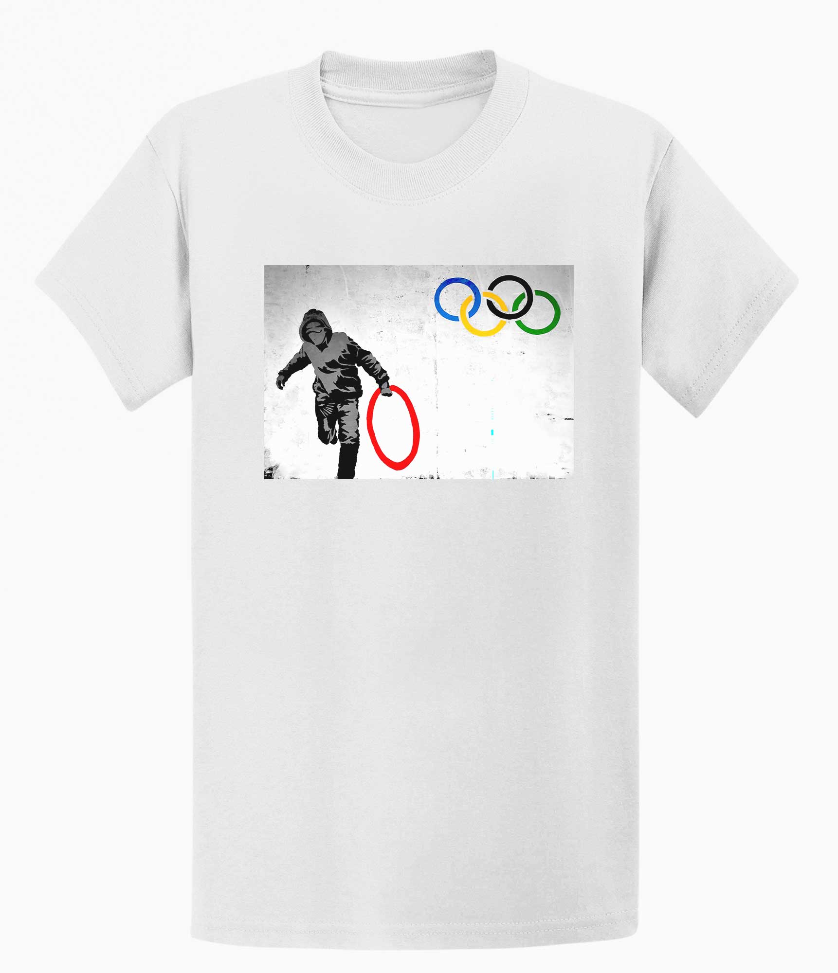 Image of Banksy Unisex T-shirt  - Olympic Theft Banksy-Apparel