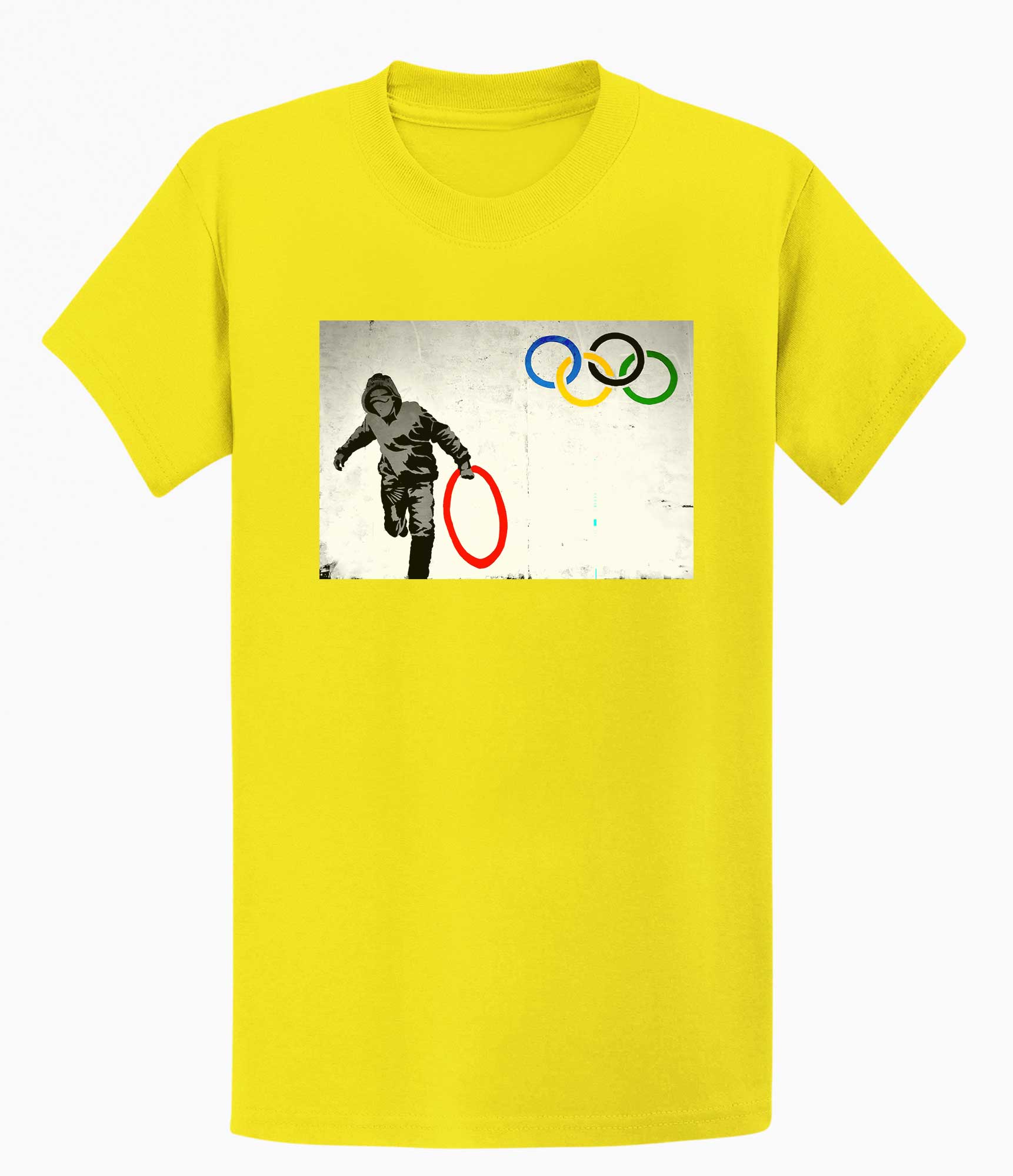 Image of Banksy Unisex T-shirt  - Olympic Theft Banksy-Apparel