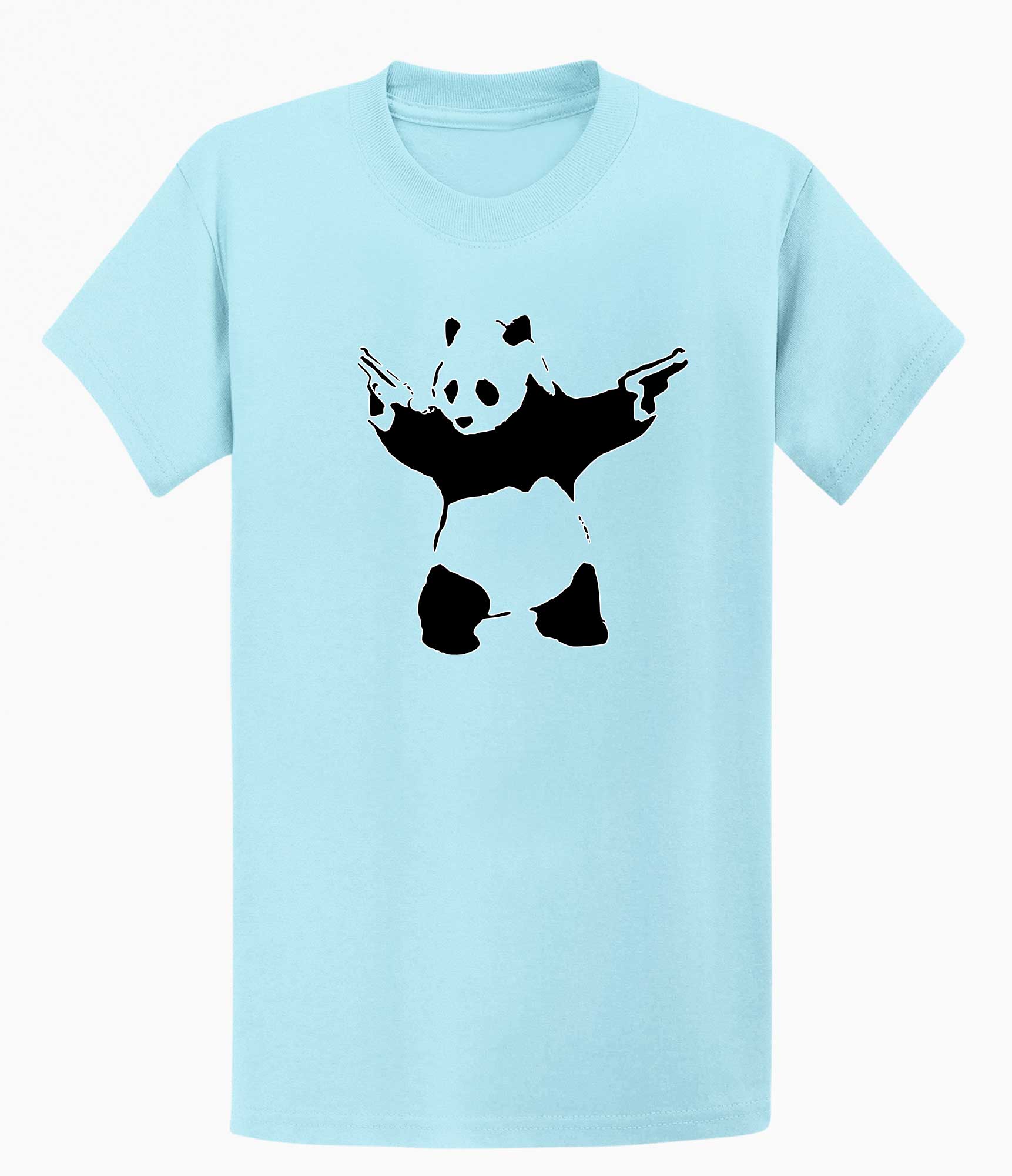Image of Banksy Mens T-shirt - Panda with a Gun Banksy-Apparel