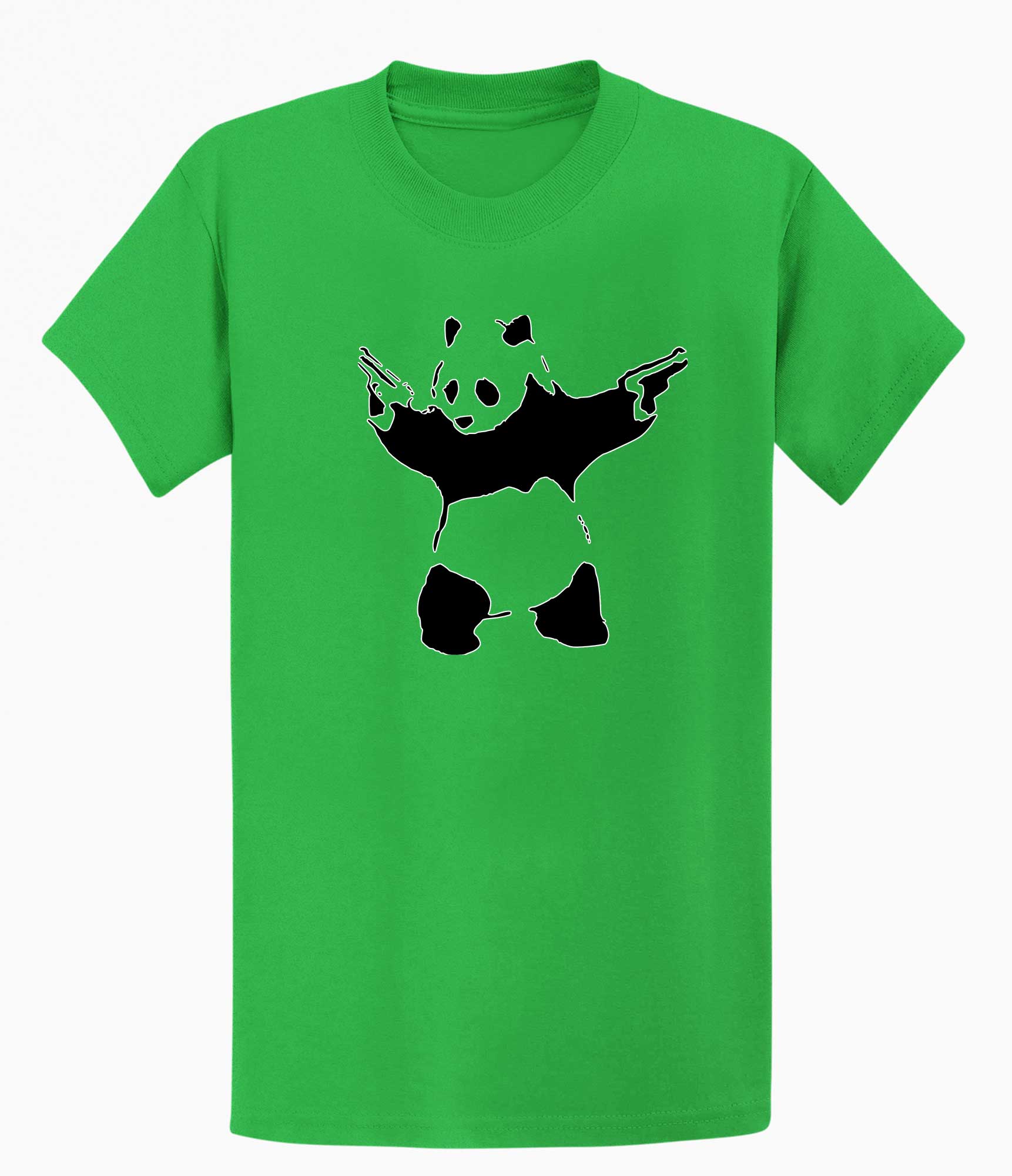 Image of Banksy Mens T-shirt - Panda with a Gun Banksy-Apparel