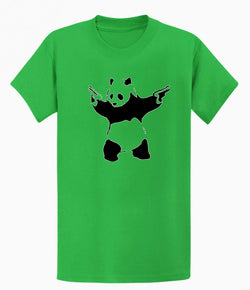 Image of Banksy Mens T-shirt - Panda with a Gun