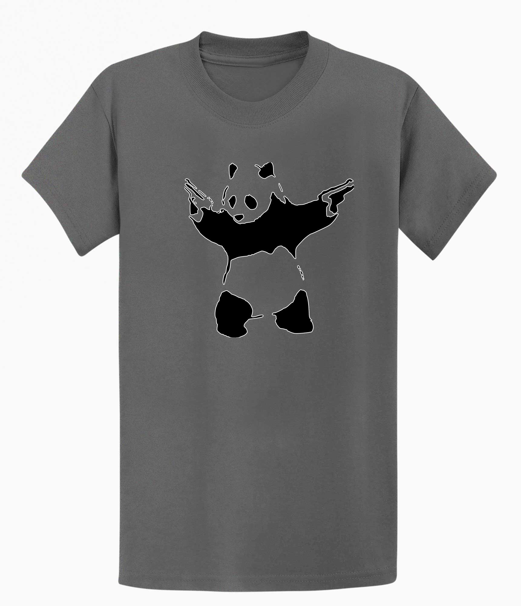 Image of Banksy Mens T-shirt - Panda with a Gun Banksy-Apparel