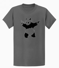 Image of Banksy Mens T-shirt - Panda with a Gun