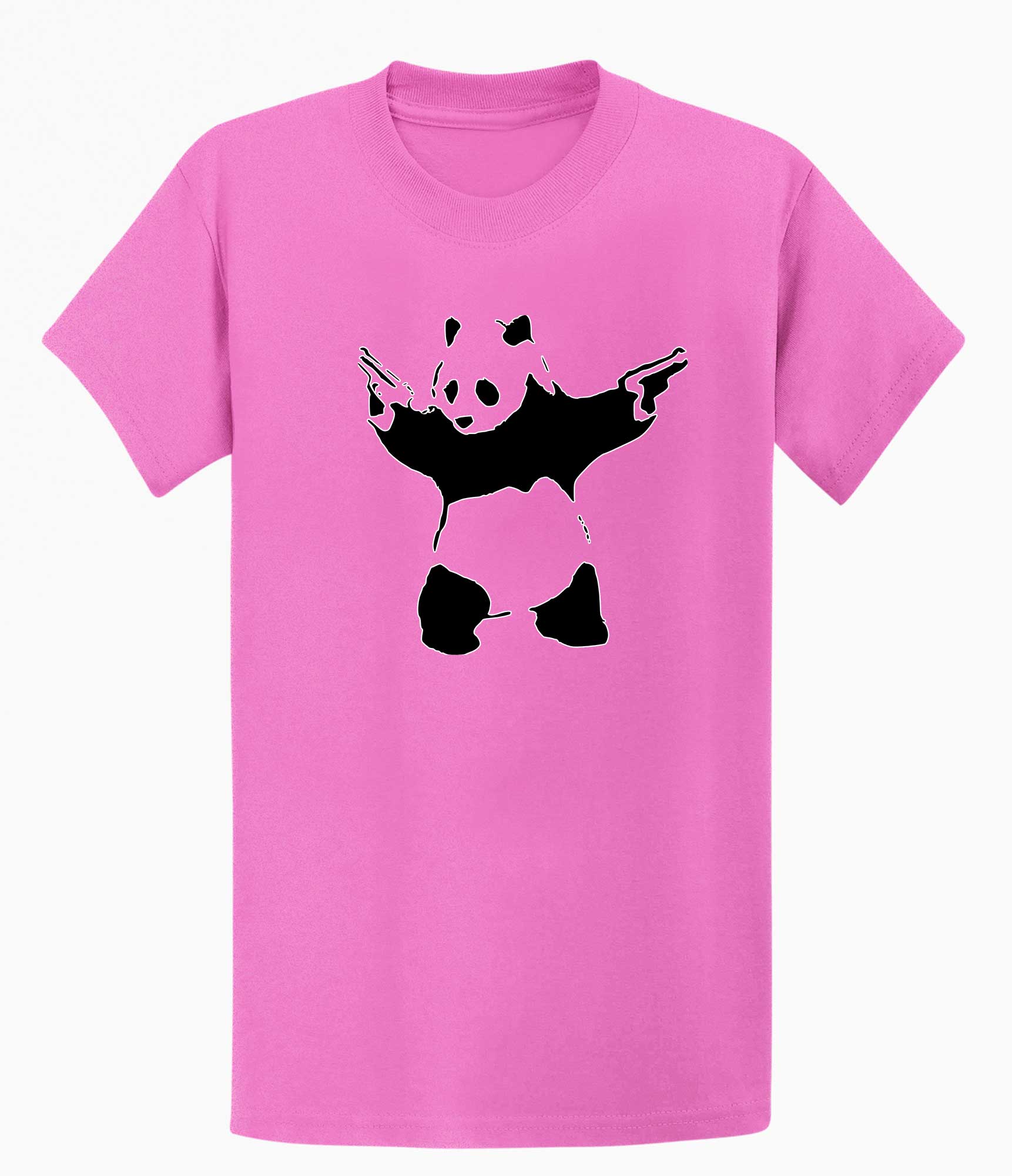 Image of Banksy Mens T-shirt - Panda with a Gun Banksy-Apparel
