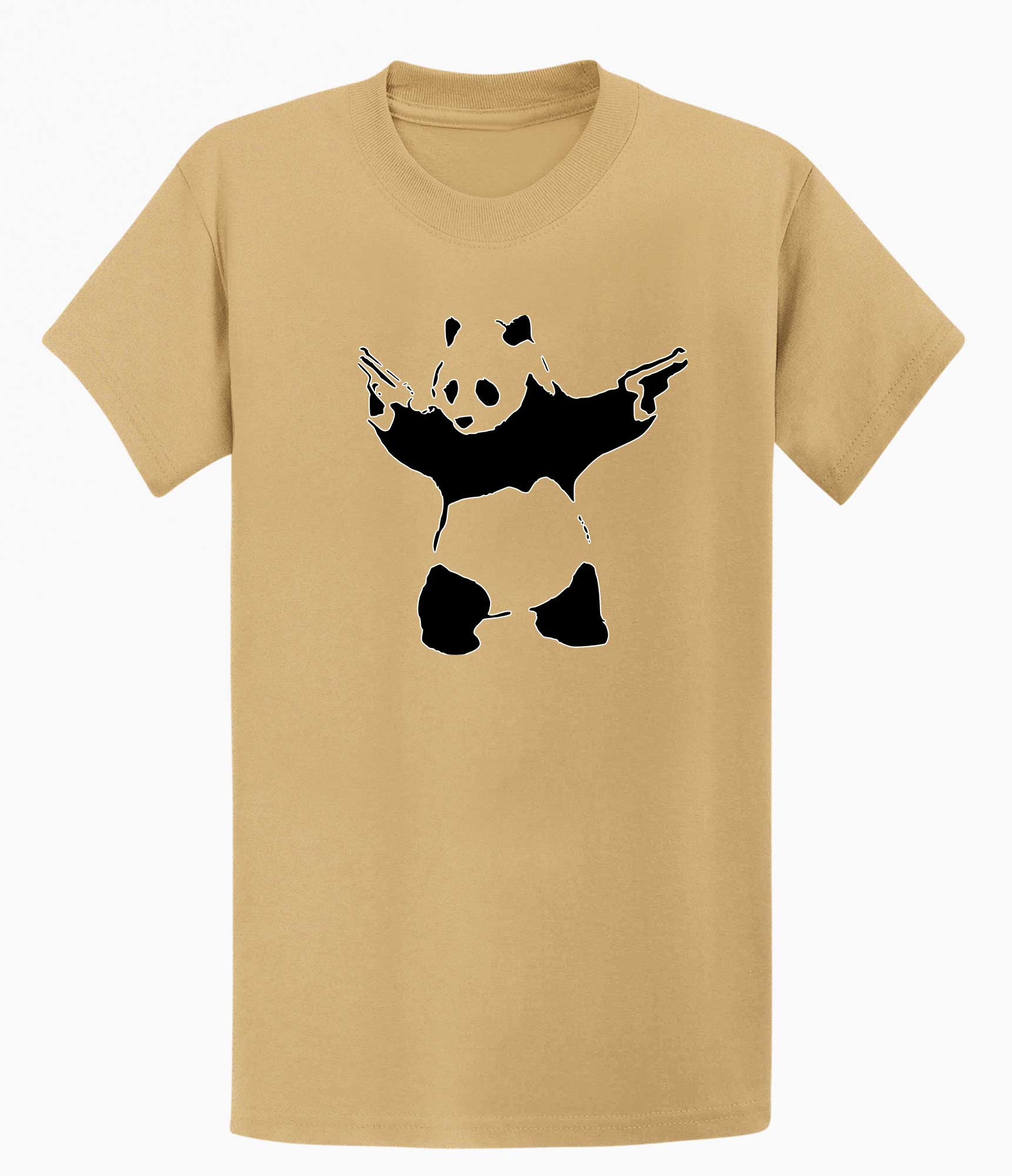 Image of Banksy Mens T-shirt - Panda with a Gun Banksy-Apparel