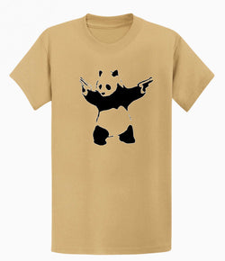 Image of Banksy Mens T-shirt - Panda with a Gun