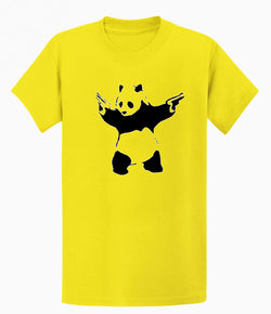 Image of Banksy Mens T-shirt - Panda with a Gun