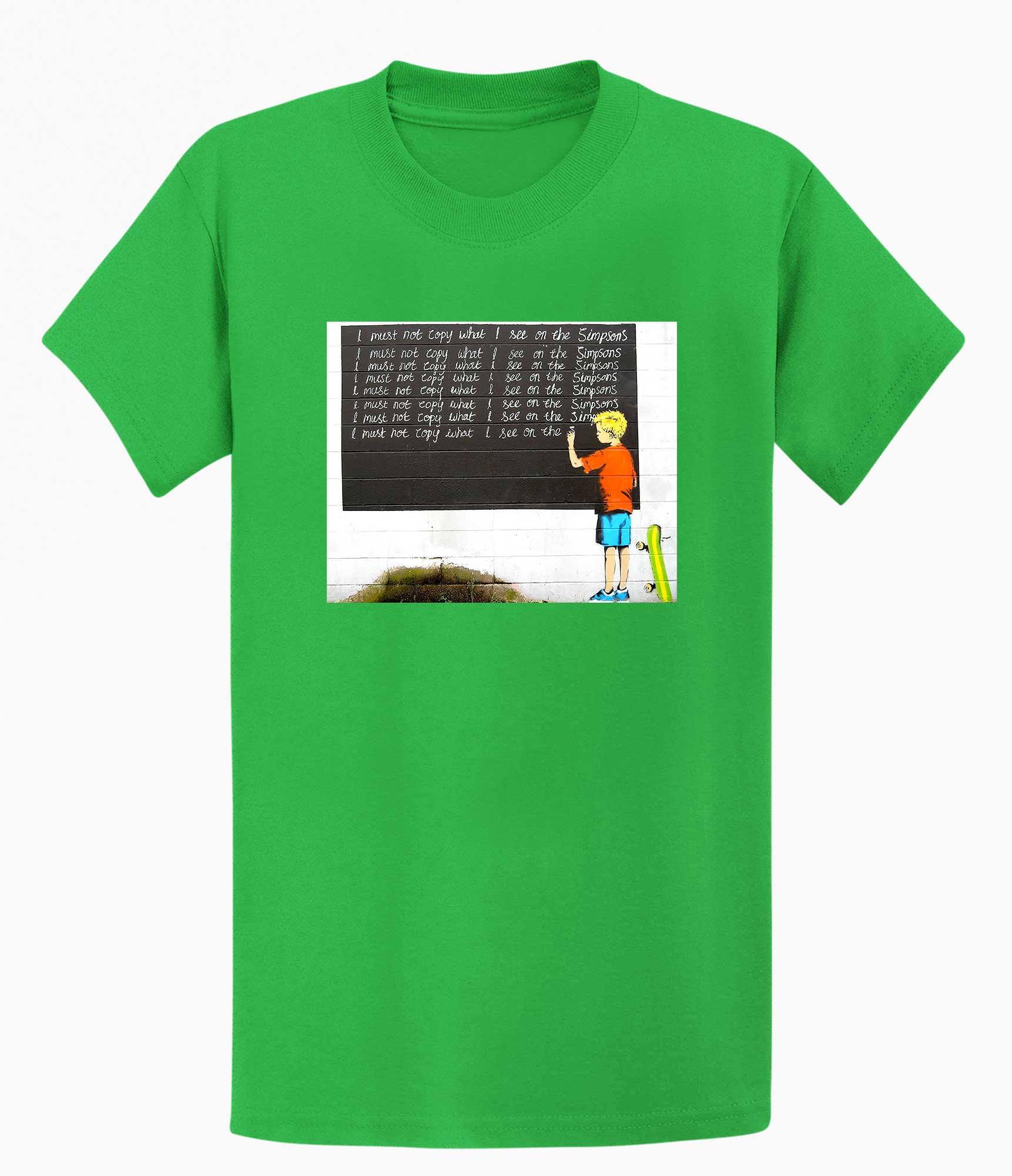 Image of Banksy T-shirt - I Must Not Copy What I See on Simpsons Banksy-Apparel