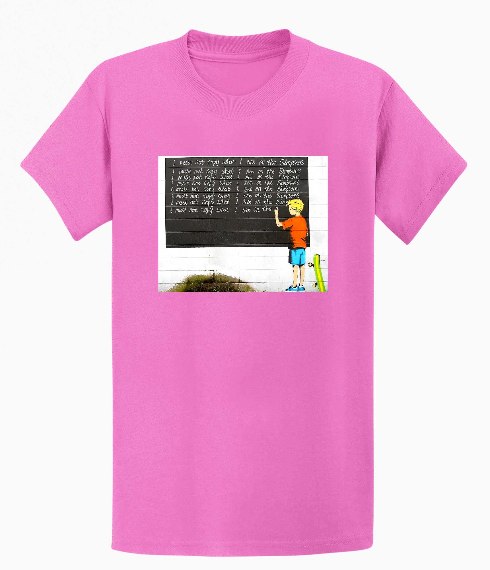 Image of Banksy T-shirt - I Must Not Copy What I See on Simpsons Banksy-Apparel