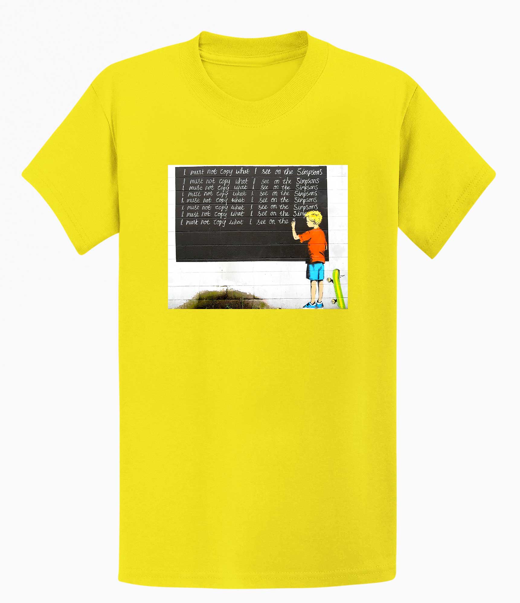 Image of Banksy T-shirt - I Must Not Copy What I See on Simpsons Banksy-Apparel