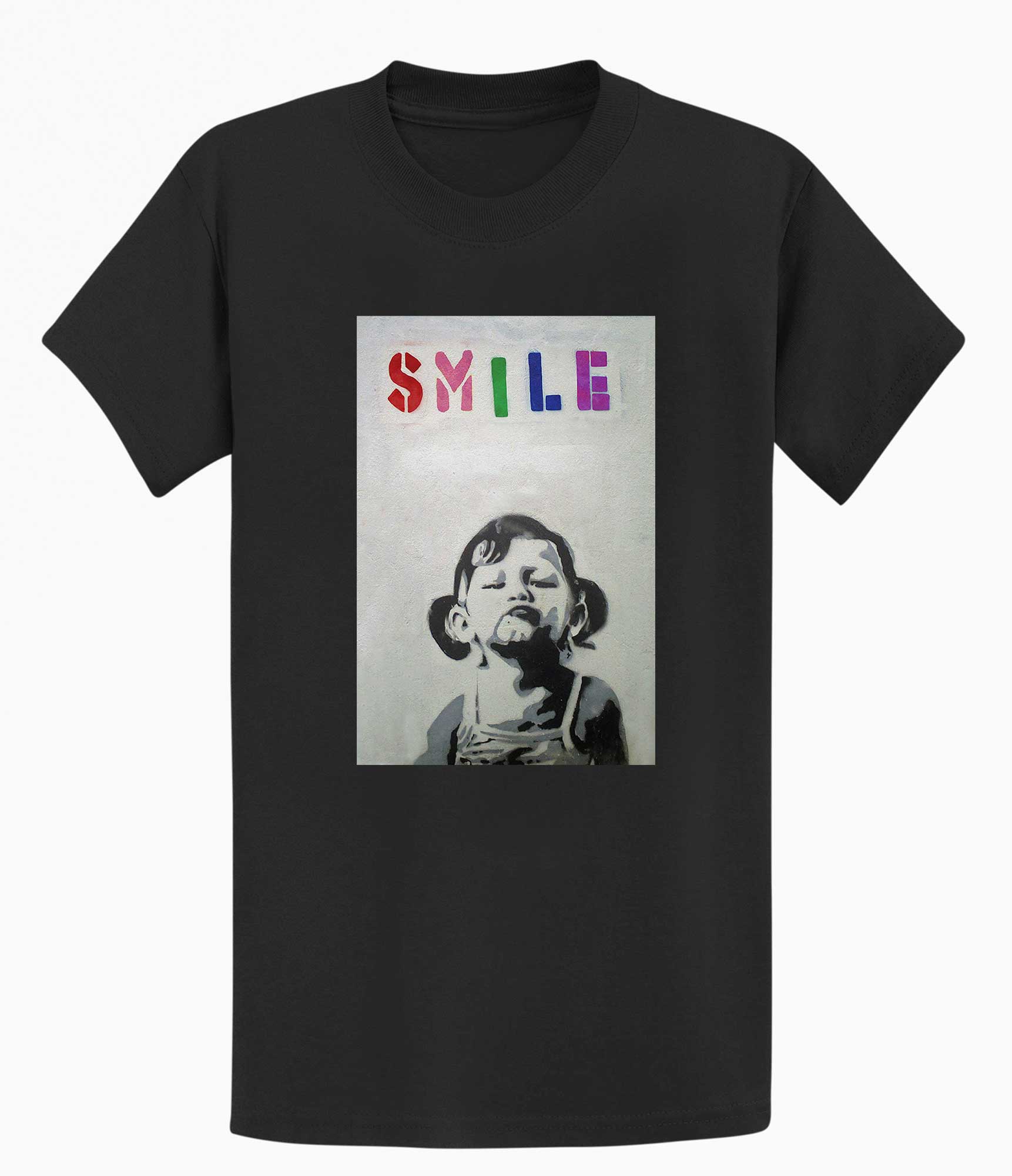 Image of Banksy T Shirt - Smile Banksy-Apparel