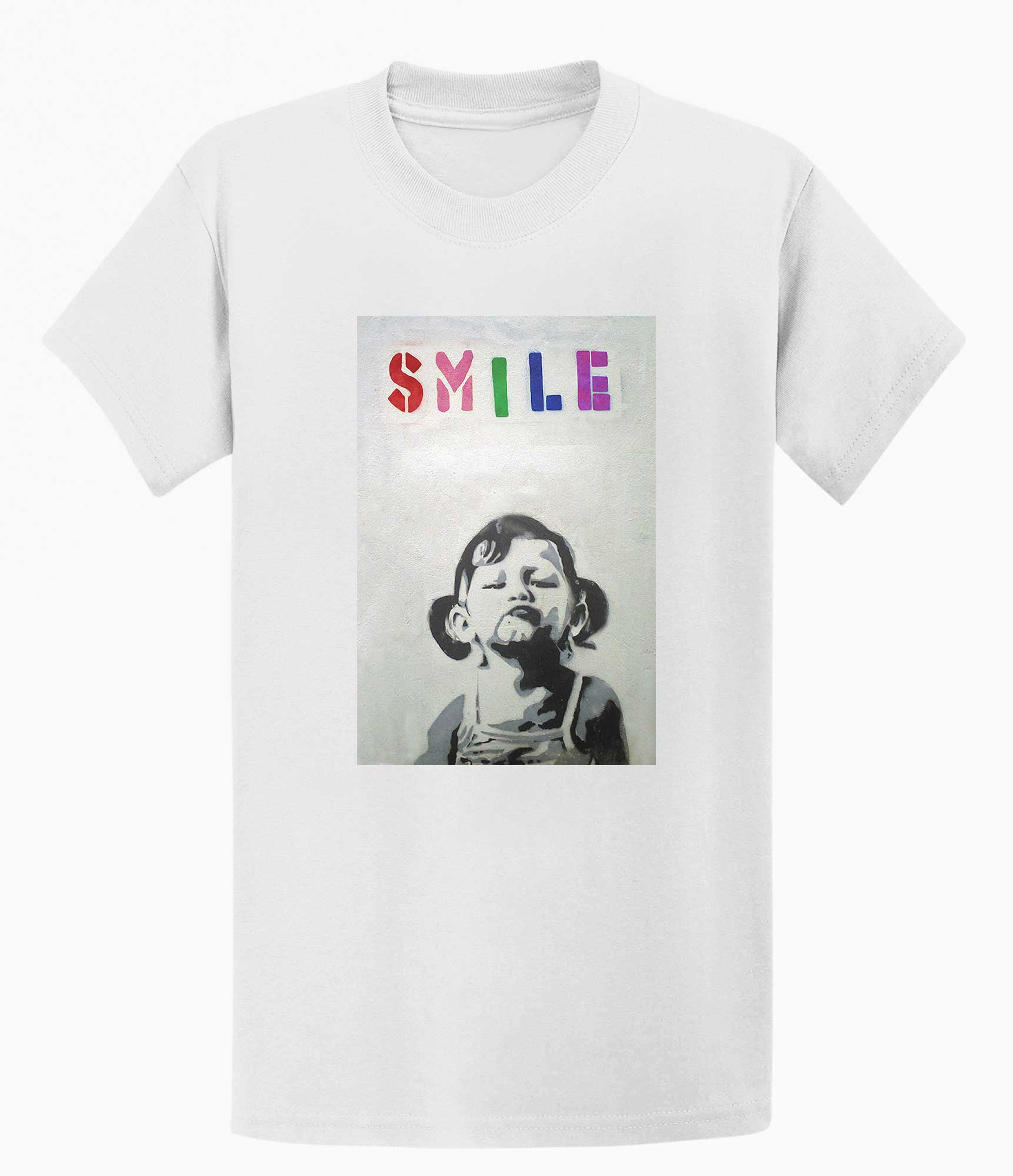 Image of Banksy T Shirt - Smile Banksy-Apparel