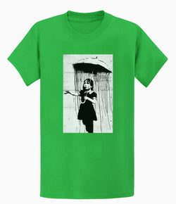 Image of Banksy T-shirt - Umbrella Girl