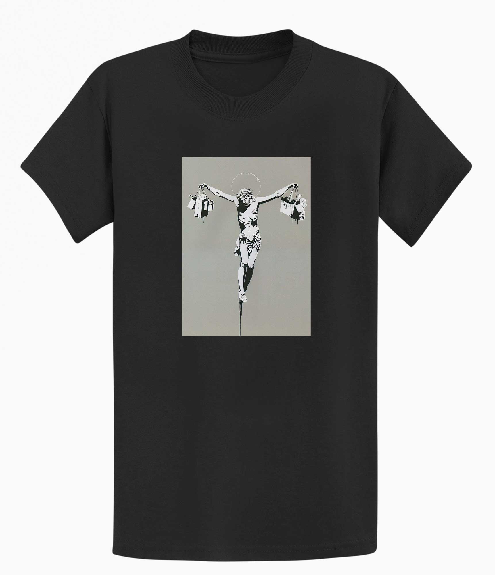 Image of Banksy T-shirt - Jesus Shopping Banksy-Apparel