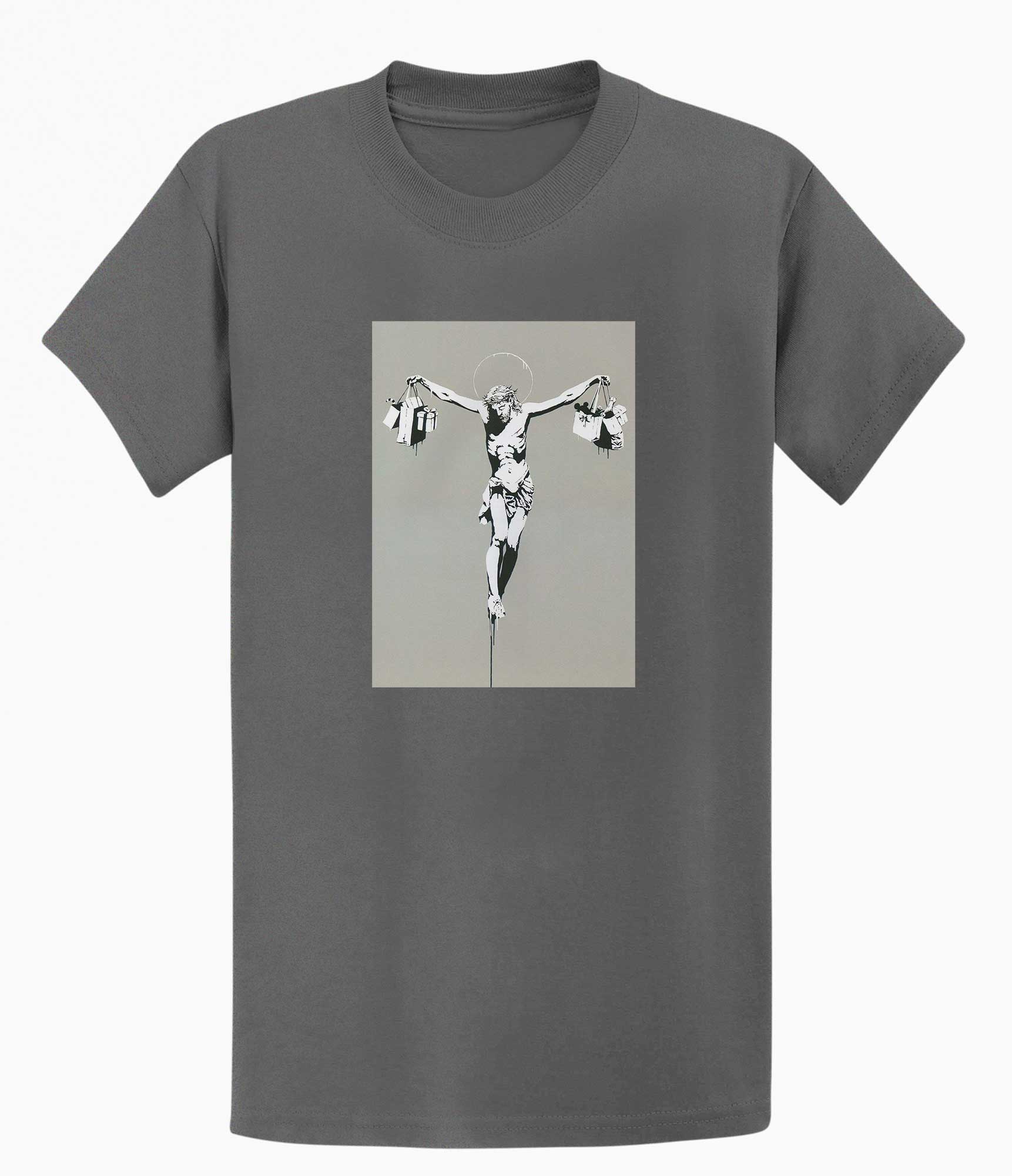 Image of Banksy T-shirt - Jesus Shopping Banksy-Apparel