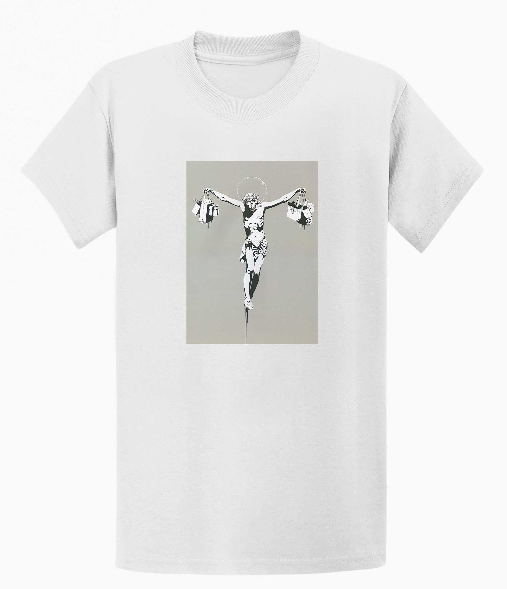 Image of Banksy T-shirt - Jesus Shopping Banksy-Apparel