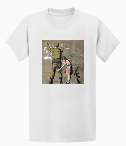 Image of Banksy T-shirt - Girl and a Soldier
