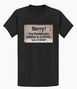 Image of Banksy Sorry Out of Stock Men's T-shirt
