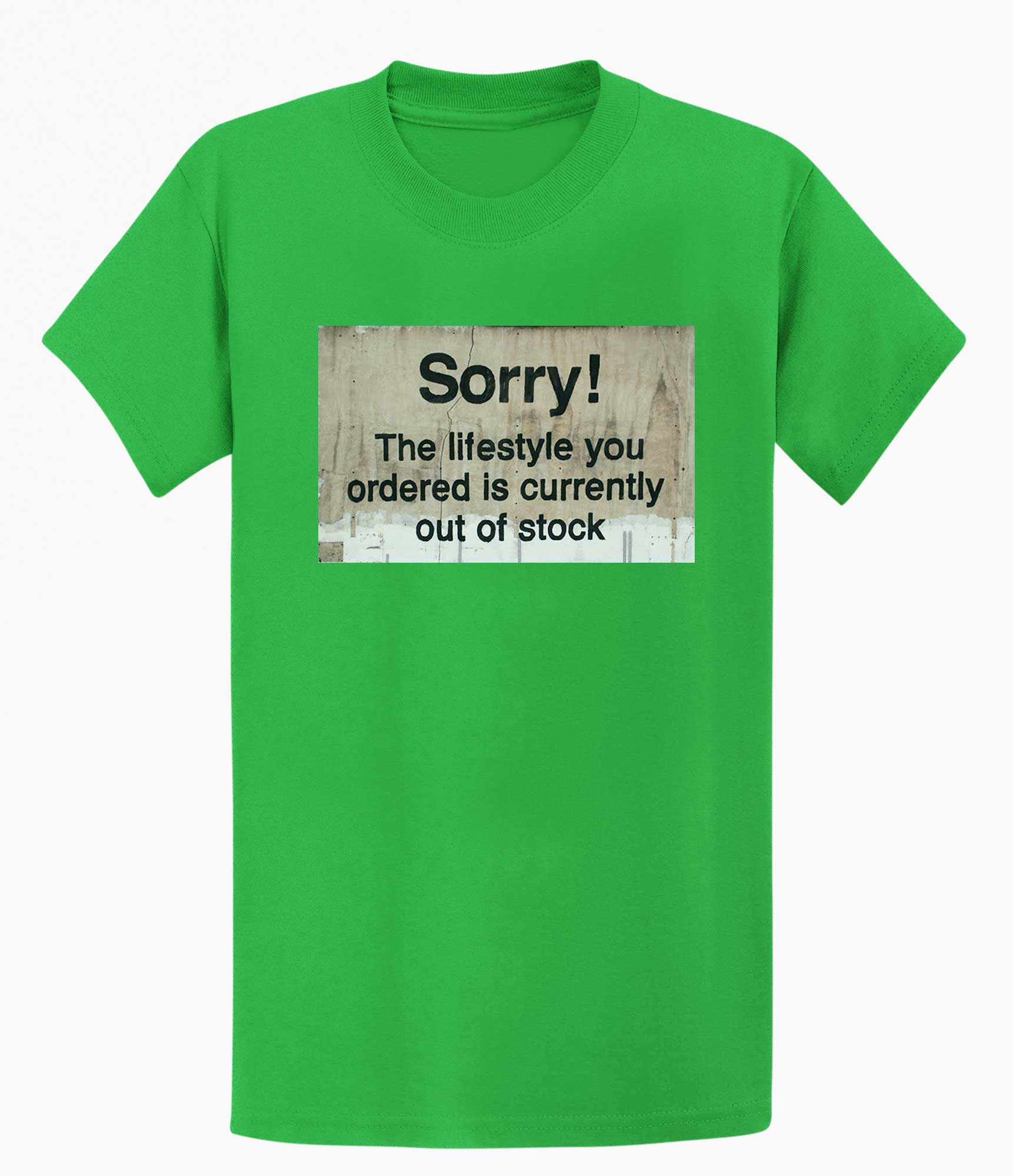 Image of Banksy Sorry Out of Stock Men's T-shirt Banksy-Apparel
