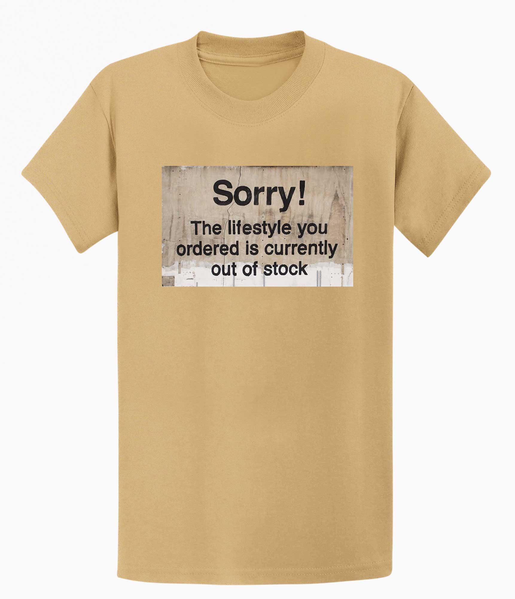Image of Banksy Sorry Out of Stock Men's T-shirt Banksy-Apparel