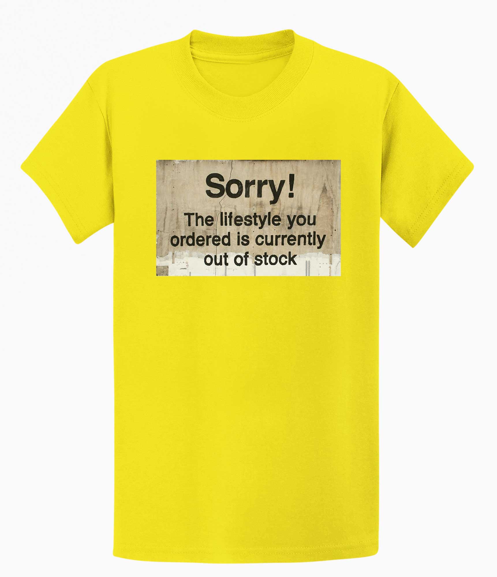 Image of Banksy Sorry Out of Stock Men's T-shirt Banksy-Apparel