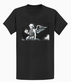 Image of Banksy Men's T-shirt - Angel with Skull