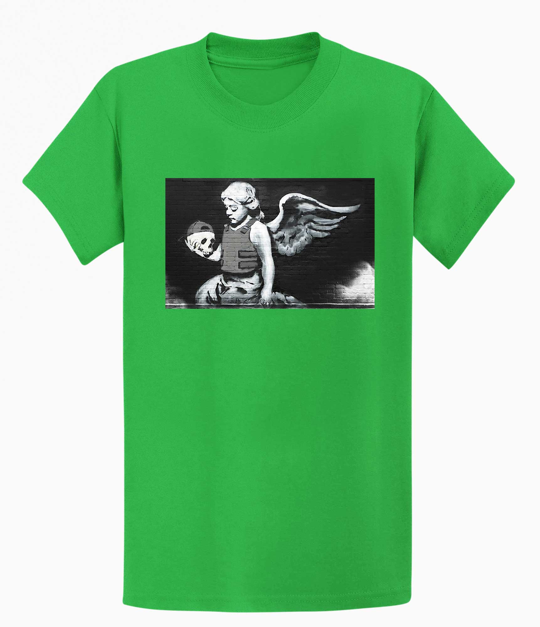 Image of Banksy Men's T-shirt - Angel with Skull Banksy-Apparel