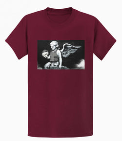 Image of Banksy Men's T-shirt - Angel with Skull