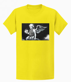 Image of Banksy Men's T-shirt - Angel with Skull